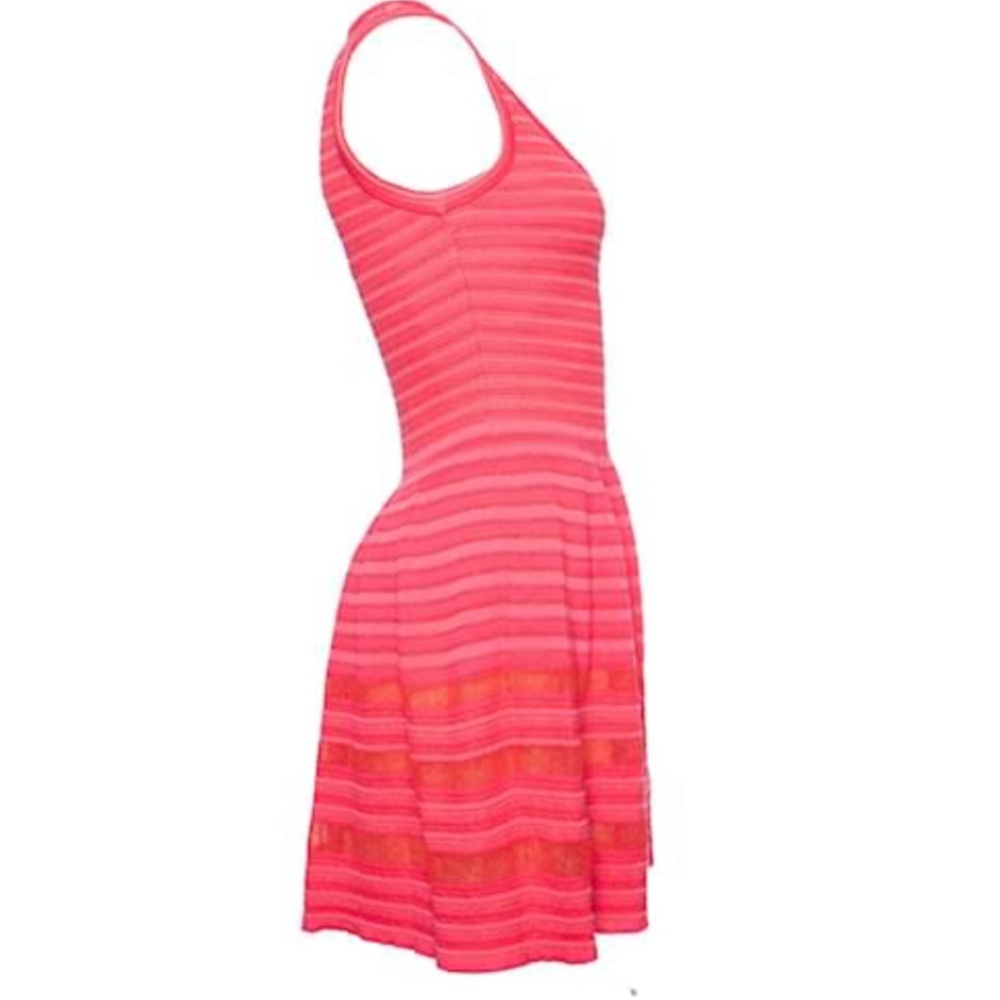 Pink/Red Missoni Striped Knit Mini Dress - Picture 2 of 9